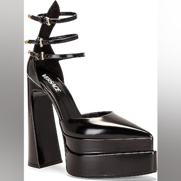 VERSACE Leather Platform Strappy Pumps - Picture 1 of 1